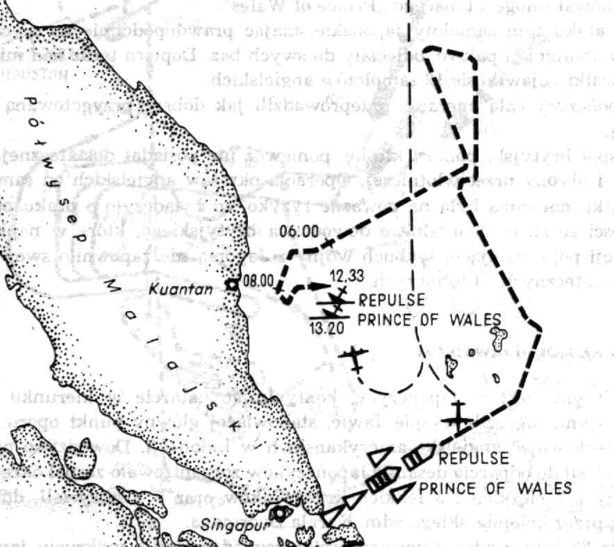 Mapa bitwy pod Kuantanem